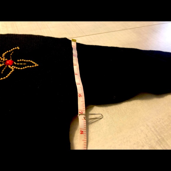 NEW-Rhinestones Black Cardigan Sweater Top - Picture 9 of 12